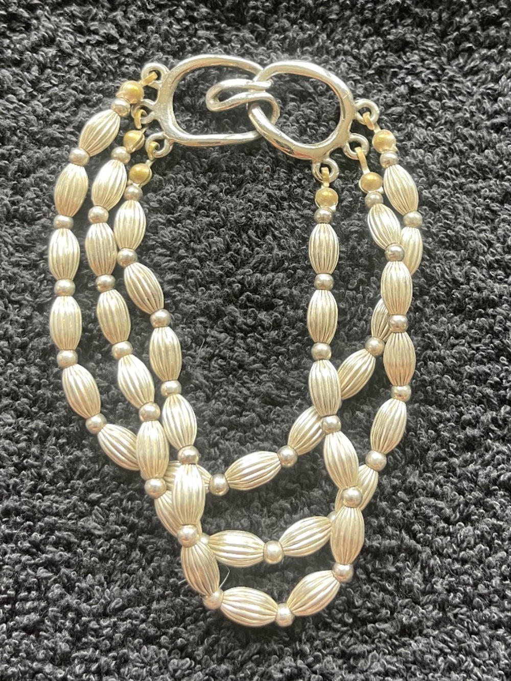 Silver Rice Bead Bracelet
